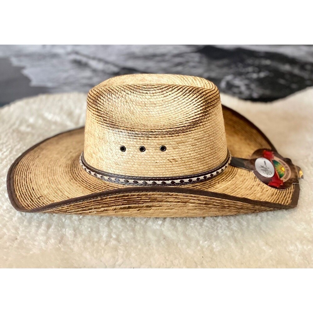 Palm Leaf Western Cowboy Hat - Handcrafted in Mexico - NWT 24/7 Life Brown